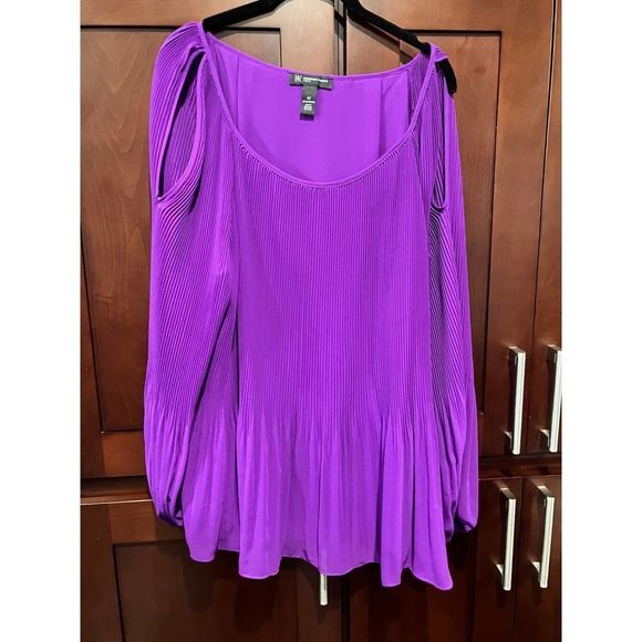 INC Purple Flowing Blouse 3X! - Picture 2 of 8